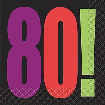Birthday Cheer 80th Birthday Luncheon Napkins (16ct)