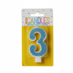 3 Assorted Glitter Candles