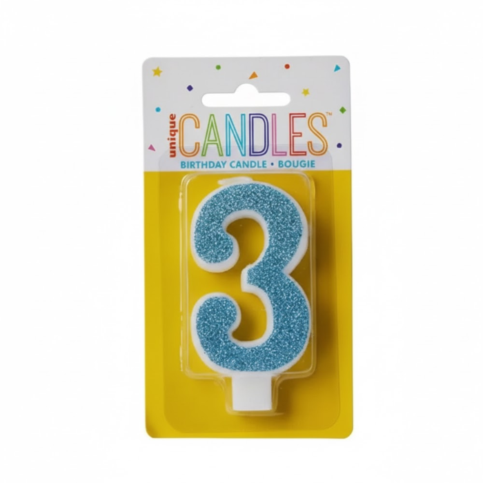3 Assorted Glitter Candles
