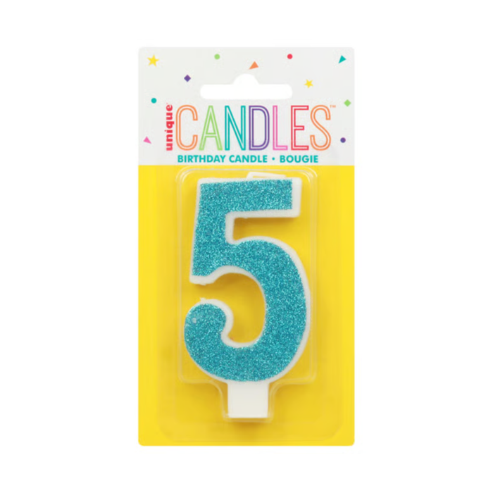 5 Assorted Glitter Candles