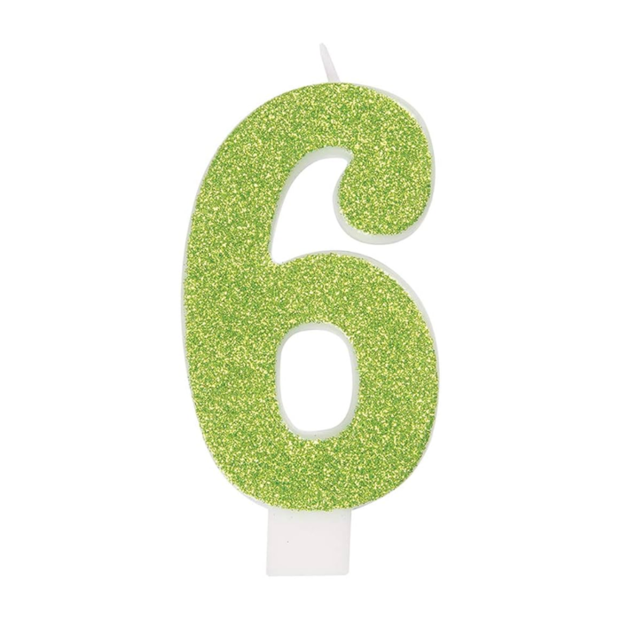 6 Assorted Glitter Candles