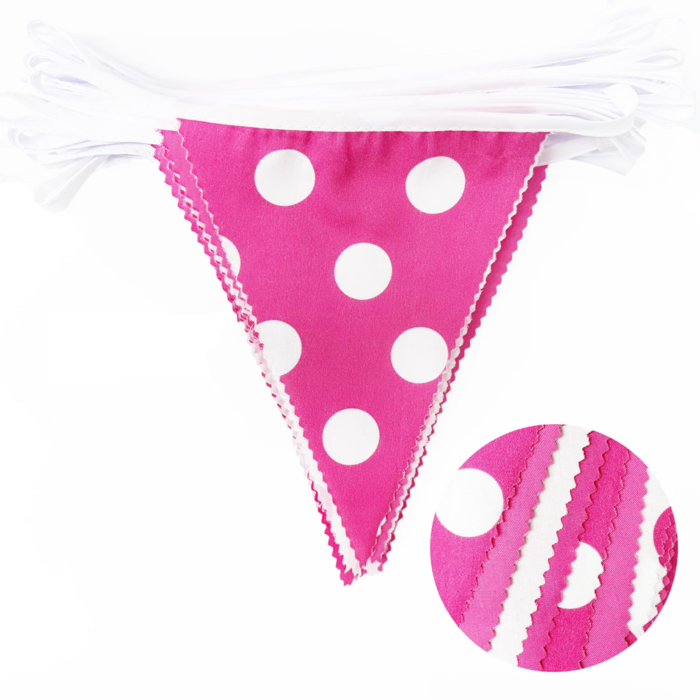 Flag Banner Pink Polka Dot