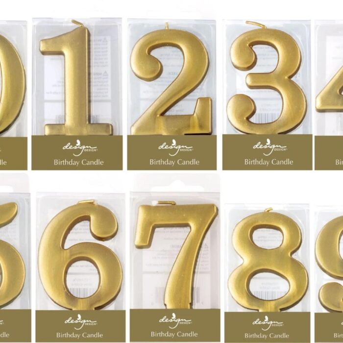 Gold Birthday Candles 0,1,2,3,4,5,6,7,8,9