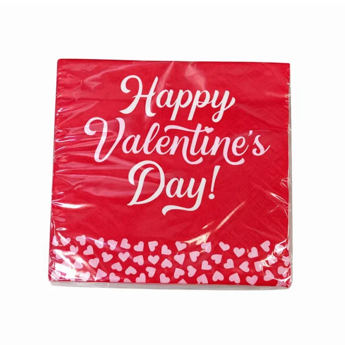 Happy Valentine's Day Napkin "Red"