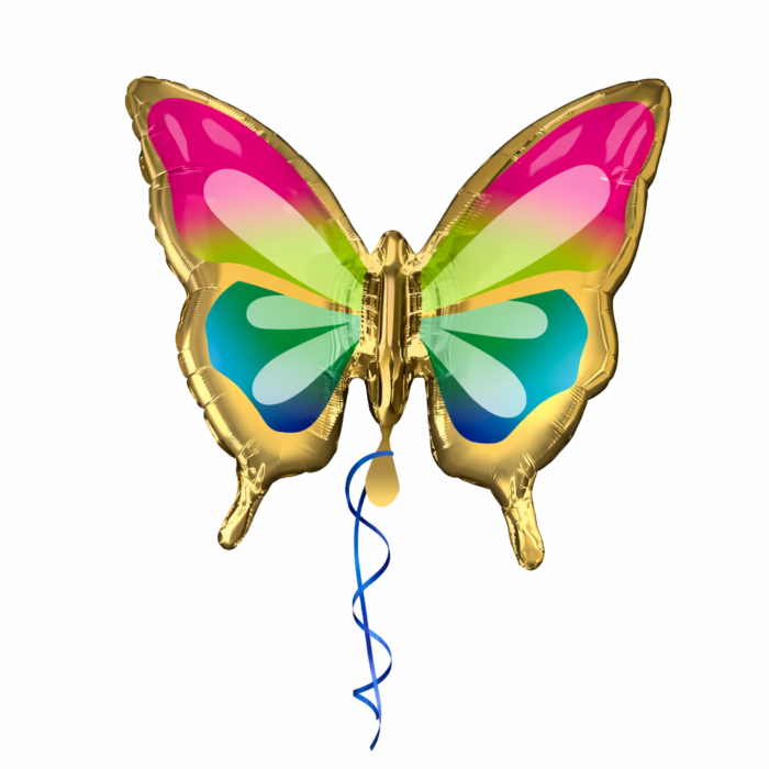 Rainbow Butterfly Foil Balloon