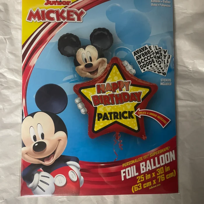 Mickey Mouse Custom Happy Birthday Mylar Balloon