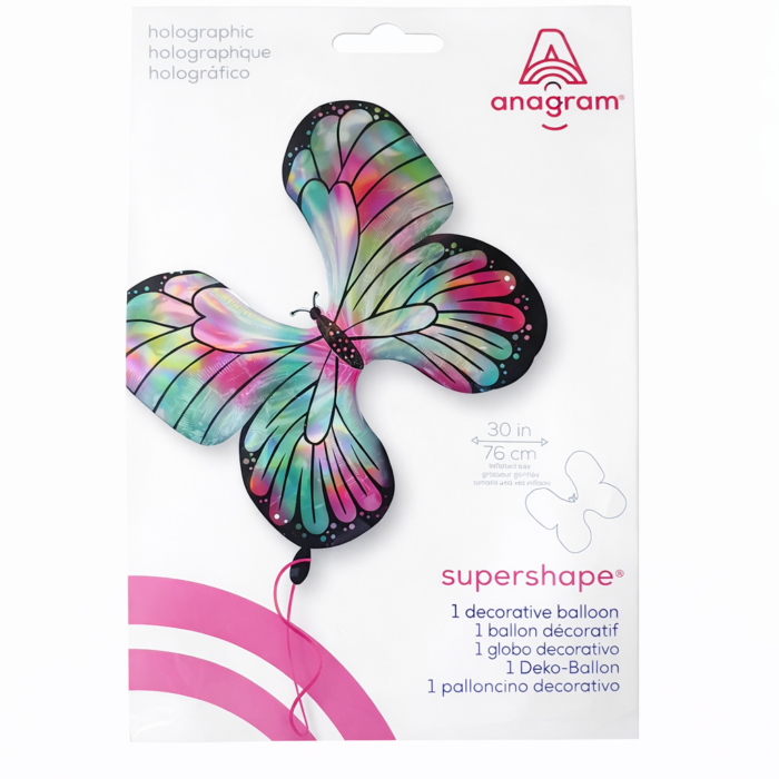 Pastel Rainbow Butterfly Balloon