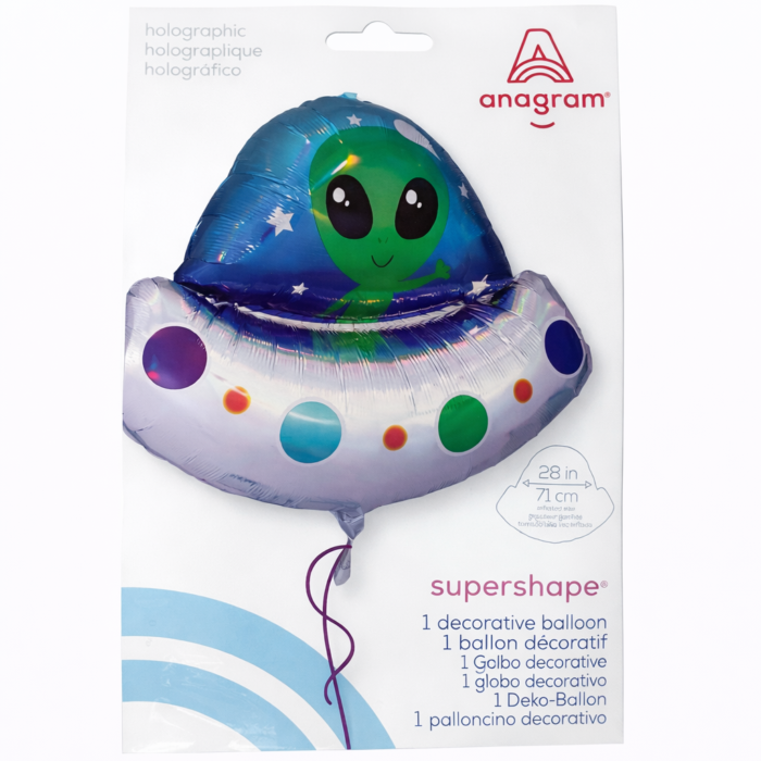 Holographic Alien UFO Foil Balloon