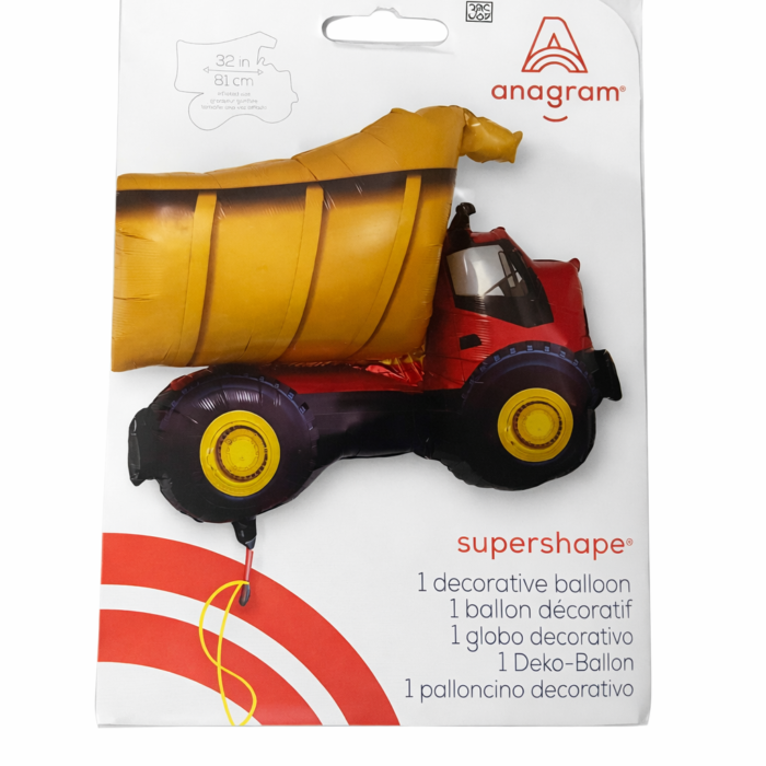 Construction Dump Truck Foil Balloon