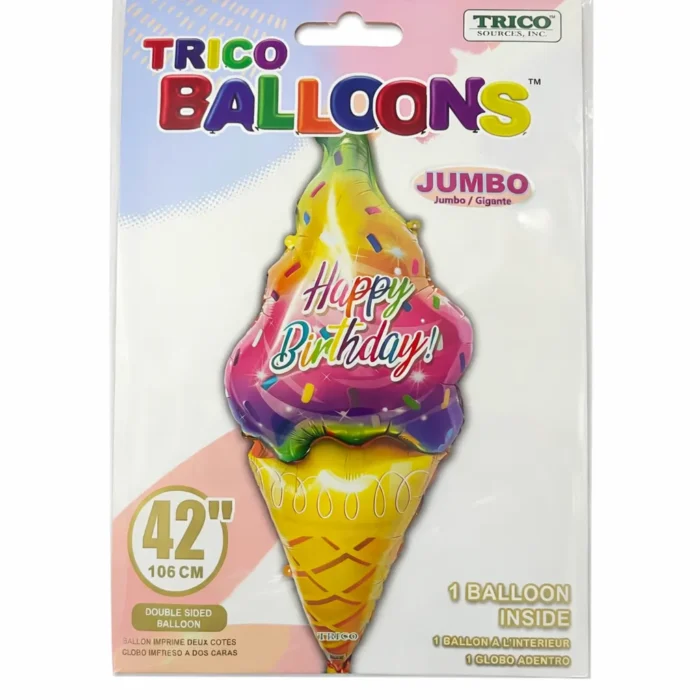 Ice Cream Happy Birthday Mylar Balloon