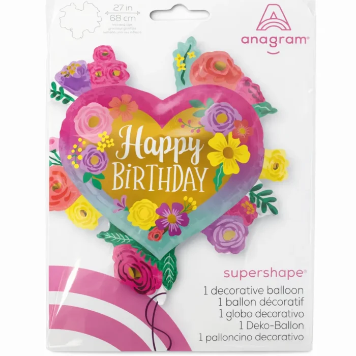 Heart-Shaped Happy Birthday Balloon