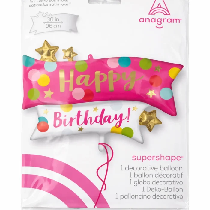 Happy Birthday Banner Mylar Balloon