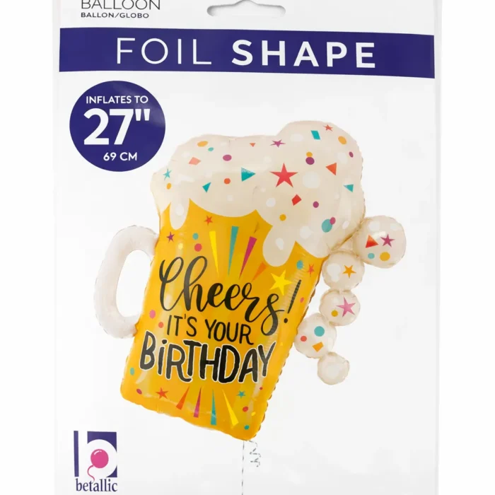 Beer Mug Happy Birthday Mylar Balloon