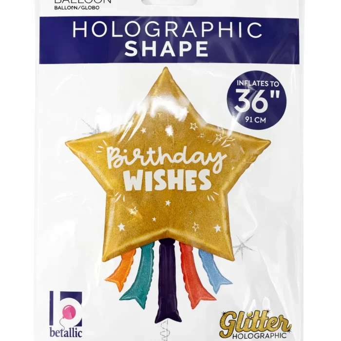 Gold Star Happy Birthday Mylar Balloon