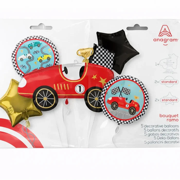 Racer Happy Birthday Bouquet Mylar Balloon