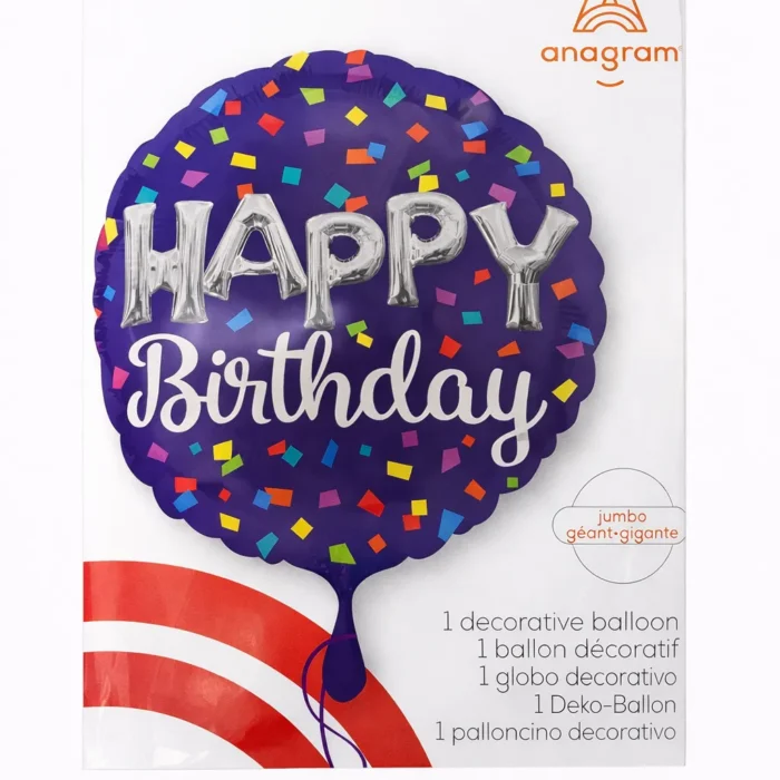 Blue Circle Happy Birthday Mylar Balloon