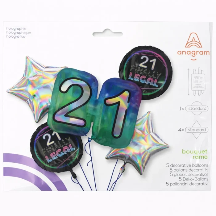 Legally 21 Happy Birthday Bouquet Mylar Balloon