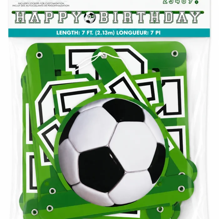Customizable Soccer Happy Birthday Banner