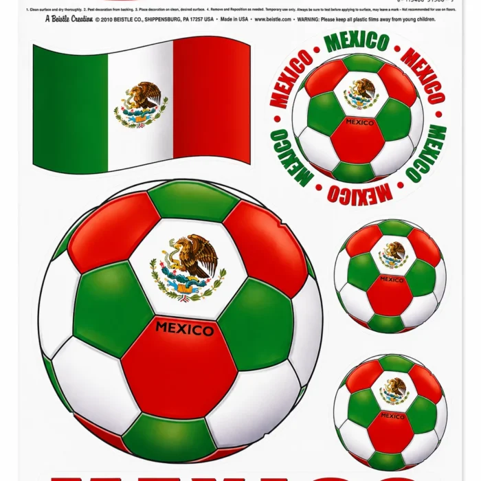 Mexico Soccer Peel ’N Place Vinyl Decorations