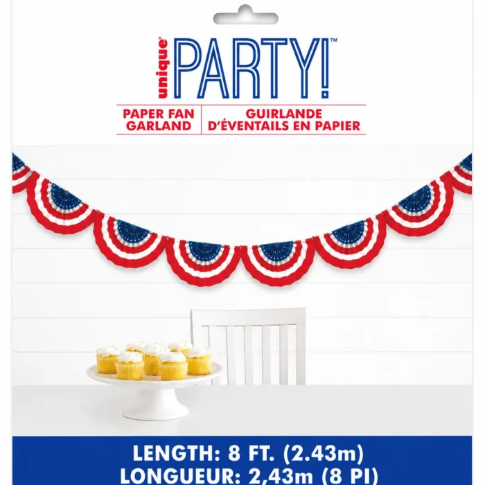 Patriotic Paper Fan Garland Party Decoration