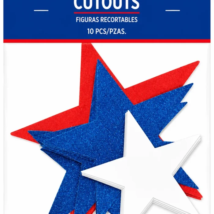 Patriotic Star Cutouts 10 Piece Decoration Set