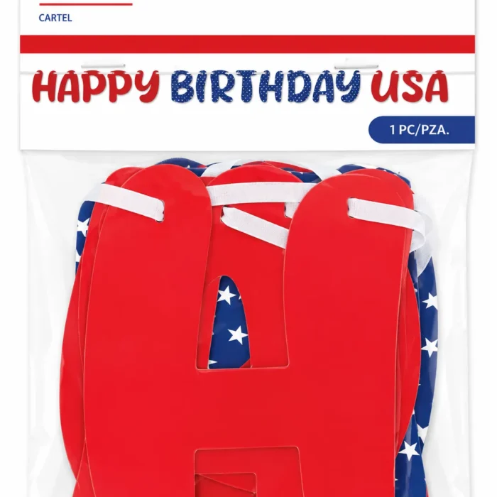 Happy Birthday USA Patriotic Letter Banner
