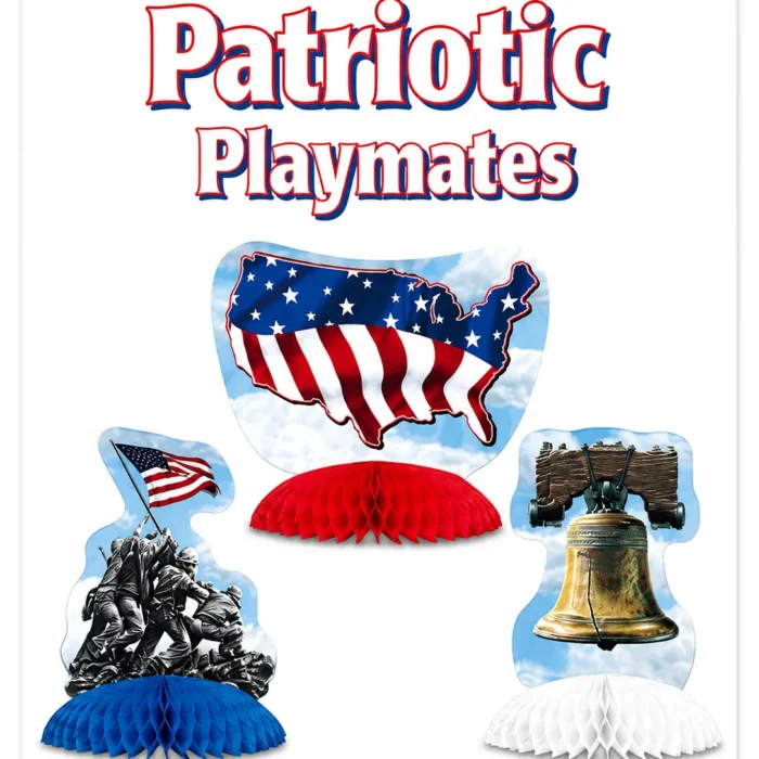 Patriotic Honeycomb Centerpiece 3 Piece Decoration