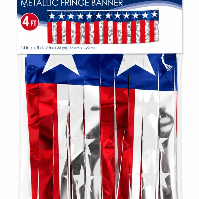 Patriotic Metallic Fringe Banner