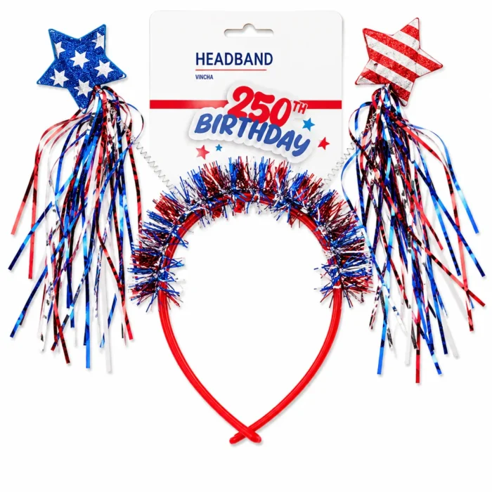 250th Birthday Patriotic Tinsel Headband
