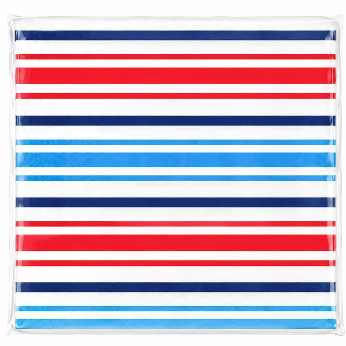Red, White & Blue Design Beverage Napkins