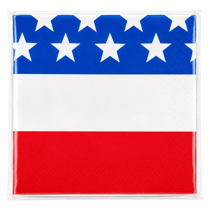 Patriotic Stars & Stripes Beverage Napkins