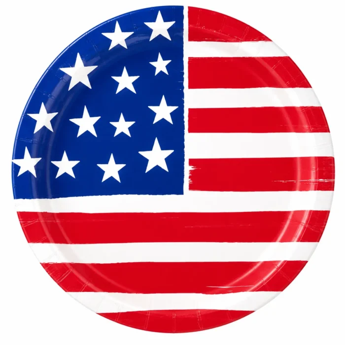 Patriotic American Flag Paper Plates