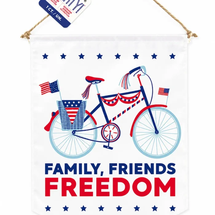 Patriotic Bicycle Hanging Banner